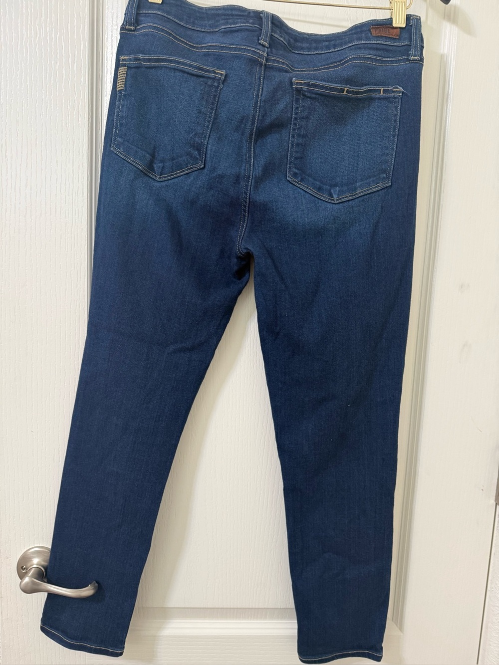 PAIGE Dark Blue Skinny Jeans - Back Pocket Detail